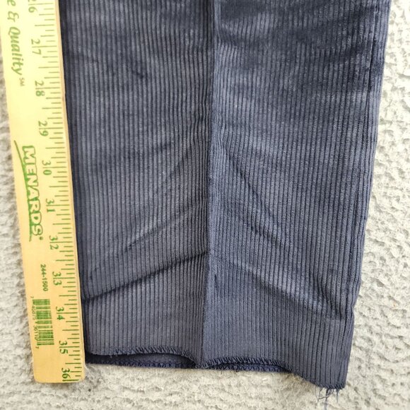 VTG Deadstock Corduroy Pants Size 38 Long Unfinished Pleated Wide Wale Navy Blue - Picture 5 of 9